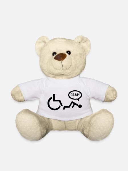 CRAP als Rollstuhlfahrer fällt. Humor Shirt * - Teddy - Weiß