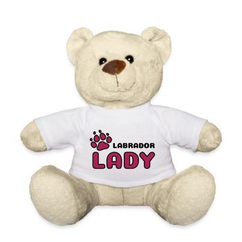 Dame labrador avec la patte fière propriétaire de chien - Nounours - blanc - Devant