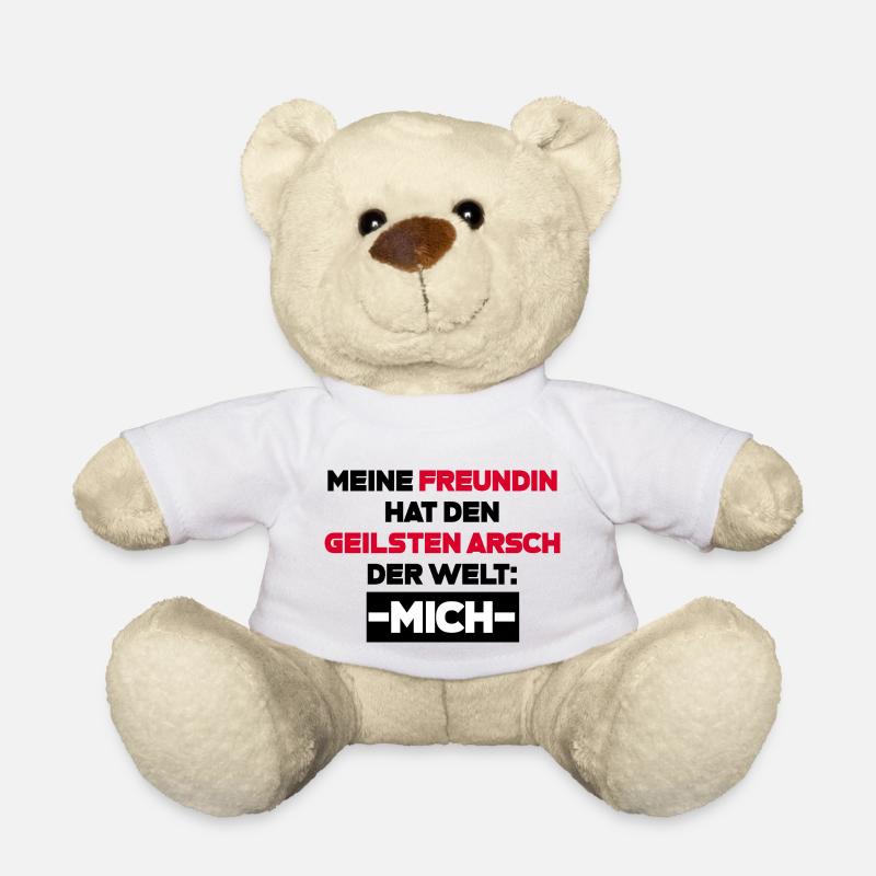 Freundin Spruch Geschenk - Teddy - Weiß