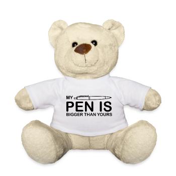 My Pen is bigger than yours, lustige Sprüche, Fun - Teddy - Weiß - Vorne