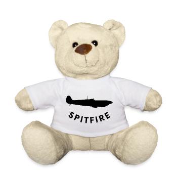 Spitfire fighter plane - Teddy Bear - white - Front