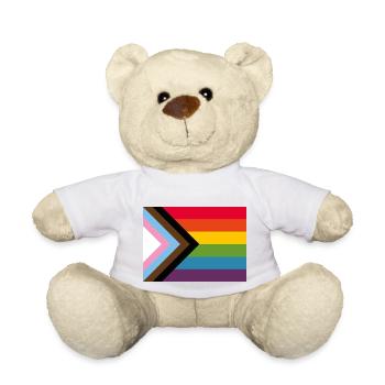 Neue Pride Flag Regenbogen LGBT Gay Progress - Teddy - Weiß - Vorne
