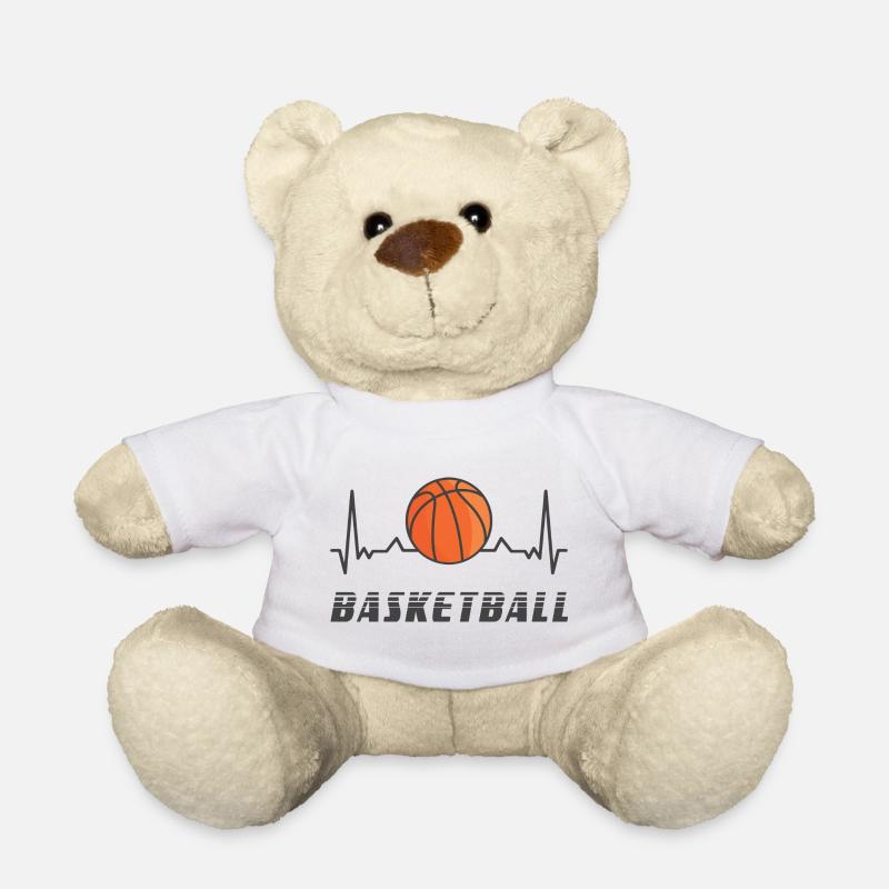 Basketball Herzfrequenz Design - Teddy - Weiß