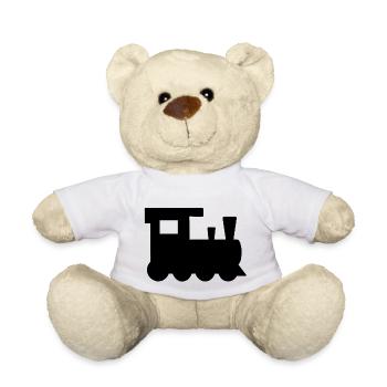 Lokomotive Kinderspielzeug Zug Bahn Schienen - Teddy - Weiß - Vorne