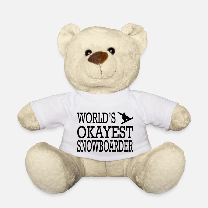 Snowboard Snowboarder - Teddy Bear - white