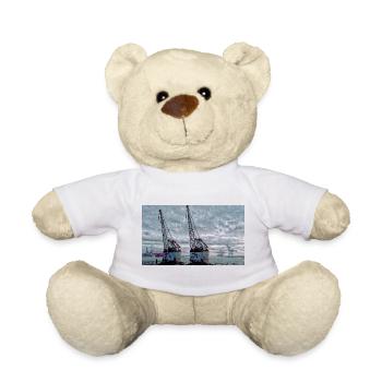Hamburg Hafen Hafenromantik mit alte rostige Kräne - Teddy - Weiß - Vorne