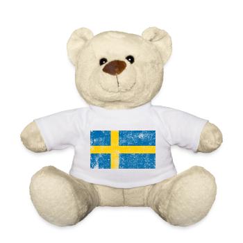 Sweden Flag Flag Grunge Retro Vintage - Teddy Bear - white - Front