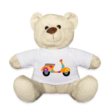 Roller Blumen Ciao Italien farbenfroh Muster - Teddy - Weiß - Vorne
