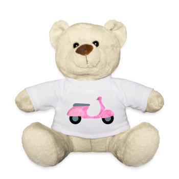 Roller flauschig Plüsch Vintage Mädchen Girl Fun - Teddy - Weiß - Vorne