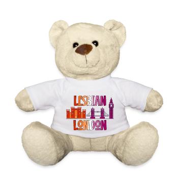 Lesbian London LGBTQI lesbian pride flag coloursUK - Teddy Bear - white - Front