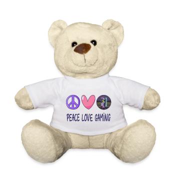 Peace Love Gaming - Teddy Bear - white - Front