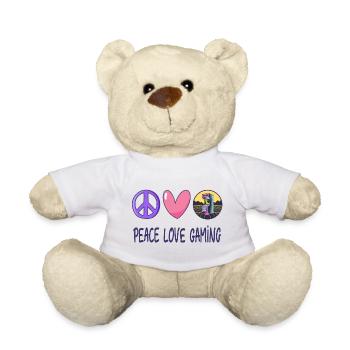 Frieden Liebe Gaming - Teddy - Weiß - Vorne