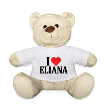 T-Shirt Ich liebe Eliana T-Shirt Geschenkidee - Teddy - Weiß - Vorne