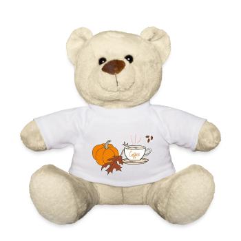 Halloween Pumpkin Latte Drink Cup Hoodie - Teddy Bear - white - Front