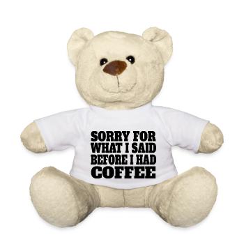 Café Cadeau Tasse de café Caféine Grain de café - Nounours - blanc - Devant