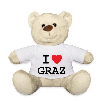 I Love Graz - Ich liebe Graz - Teddy Bear - white - Front