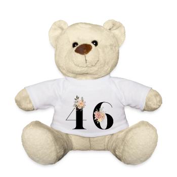 46th anniversary flowers (Gift of 46 years) - Teddy Bear - white - Front