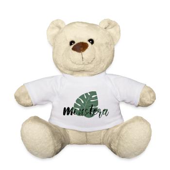 Monstera Vibes Grünes Motiv Pflanzen Geschenk - Teddy - Weiß - Vorne