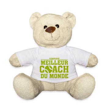 Certifié Meilleur coach de tennis - Nounours - blanc - Devant