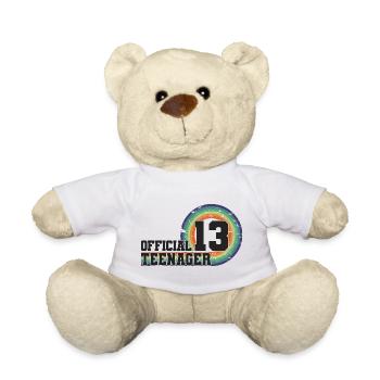 Adolescent officiel 13, cadeau cool 13e anniversaire - Nounours - blanc - Devant