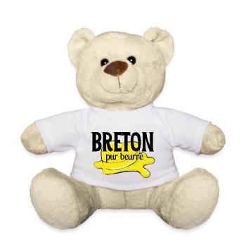 Breton pur beurre | Cadeau homme drôle - Nounours - blanc - Devant