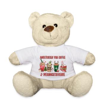 Angetrieben von Kaffee und Weihnachtsfreude - Teddy - Weiß - Vorne