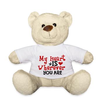 Mon cœur est où que tu sois - Nounours - blanc - Devant