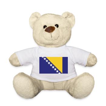 Drapeau national de Bosnie H - Nounours - blanc - Devant