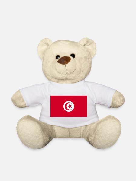 Drapeau national tunisien - Nounours - blanc