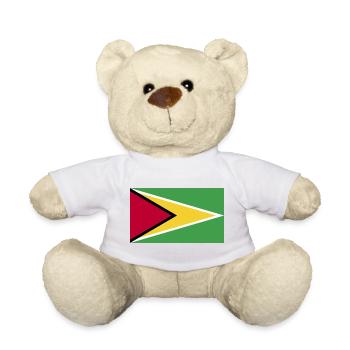Guyana National Flag - Teddy Bear - white - Front