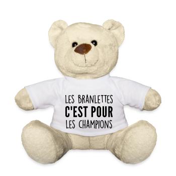 les branlettes c est pour les champions - Nounours - blanc - Devant