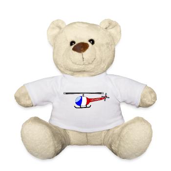 Hélicoptère France Flag Enfants - Nounours - blanc - Devant
