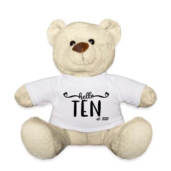 10. Geburtstag Kinder Mädchen 10 Hallo Ten Est. 2013 - Teddy - Weiß - Vorne