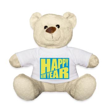 Citation Bonne année - Nounours - blanc - Devant