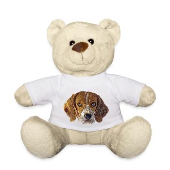 Visage de Beagle - Nounours - blanc - Devant