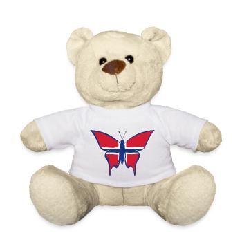 Drapeau de la Norvège papillon - Nounours - blanc - Devant