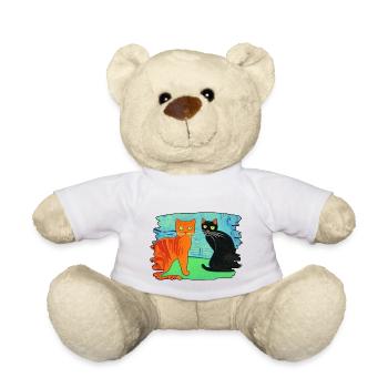 Katzenbild - Teddy - Weiß - Vorne
