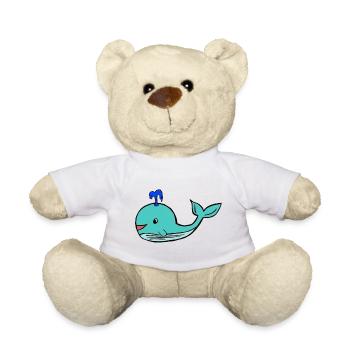 Süßer Wal Cartoon – niedliches Meerestier - Teddy - Weiß - Vorne