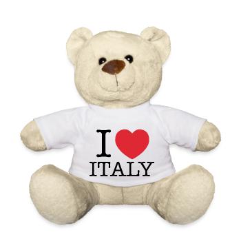 I Love Italy | I Love Italia | I Heart Italy - Teddy Bear - white - Front