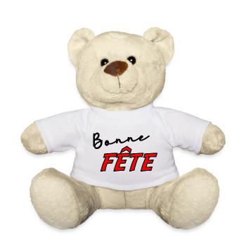 BONNE FÊTE. FÊTE DES MÈRES. FÊTE DES PÈRES. FÊTE - Nounours - blanc - Devant