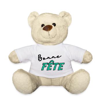 BONNE FÊTE. FÊTE DES MÈRES. FÊTE DES PÈRES. FÊTE - Nounours - blanc - Devant