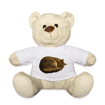 schlafende Katze, tabby motiv, pelzig - Teddy - Weiß - Vorne