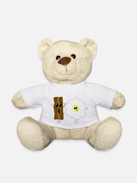 billy bacon n ellie eggs | original by. MMJ49 - Teddy Bear - white