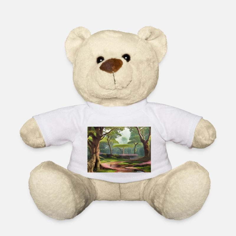Eternal green forest - Teddy Bear - white