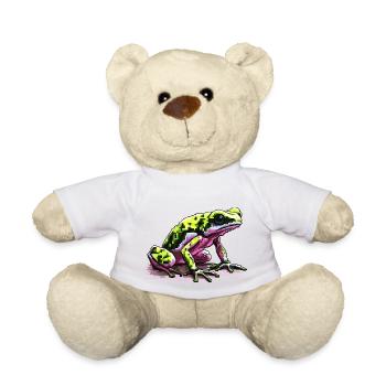 Grenouille à fléchettes empoisonnées dans des graphismes de pixels rétro colorés - Nounours - blanc - Devant