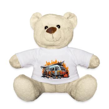 Abends am Lagerfeuer. Retro-Urlaub. - Teddy - Weiß - Vorne