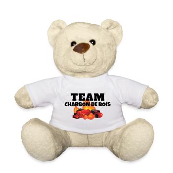 BBQ, roi du barbecue, team charbon de bois - Nounours - blanc - Devant