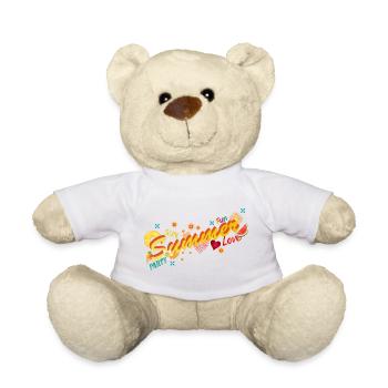 Soleil, été, plaisir et fête. Lettrage d’été - Nounours - blanc - Devant