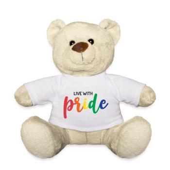 Live With Pride - Teddy Bear - white - Front