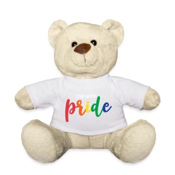 Live With Pride - Teddy Bear - white - Front